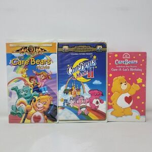 Care Bears Movie VHS Lot 3 The Care Bears Movie II Care-A-Lot's Birthday Vintage